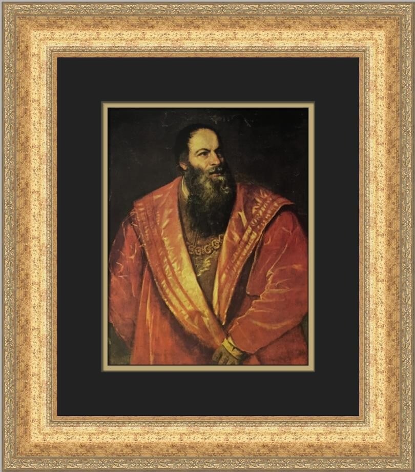 Titian Portrait of Pietro Aretino Custom Framed Print 19x17 Art (1 of 2)