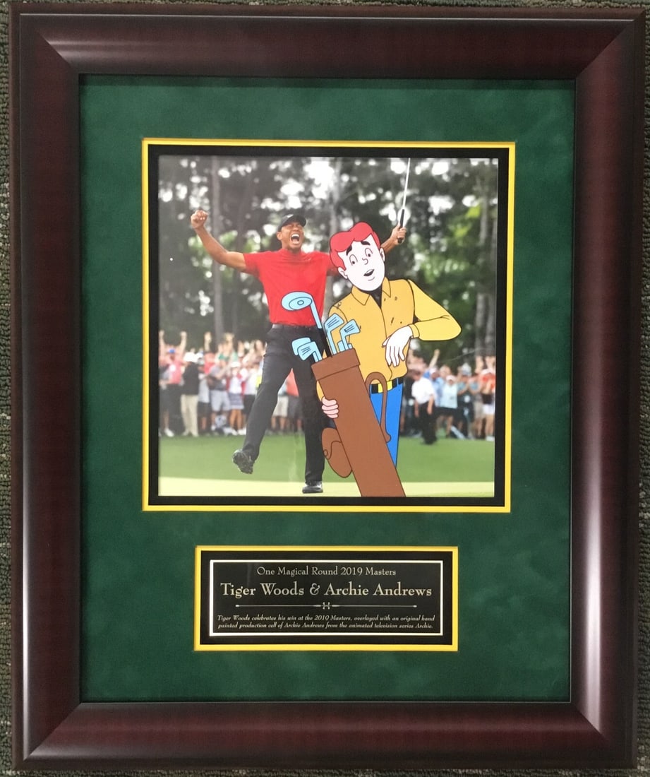 Tiger Woods Archie Animation Cel Framed Production Art 1980 (1 of 4)
