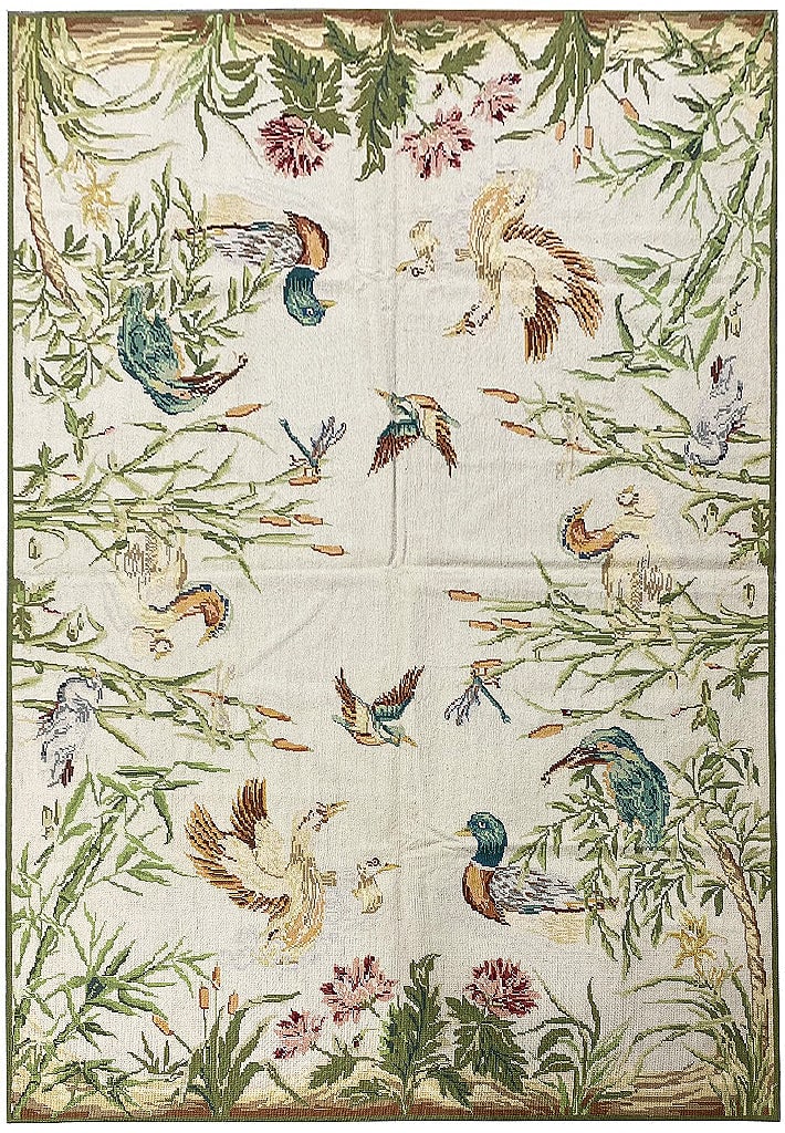 5 x 8 Tropical Handmade Needle Point Carpet (1 of 10)