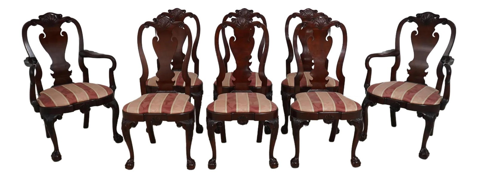 Set of 8 Kindel Winterthur Queen Anne Dining Chairs Mahogany (1 of 10)