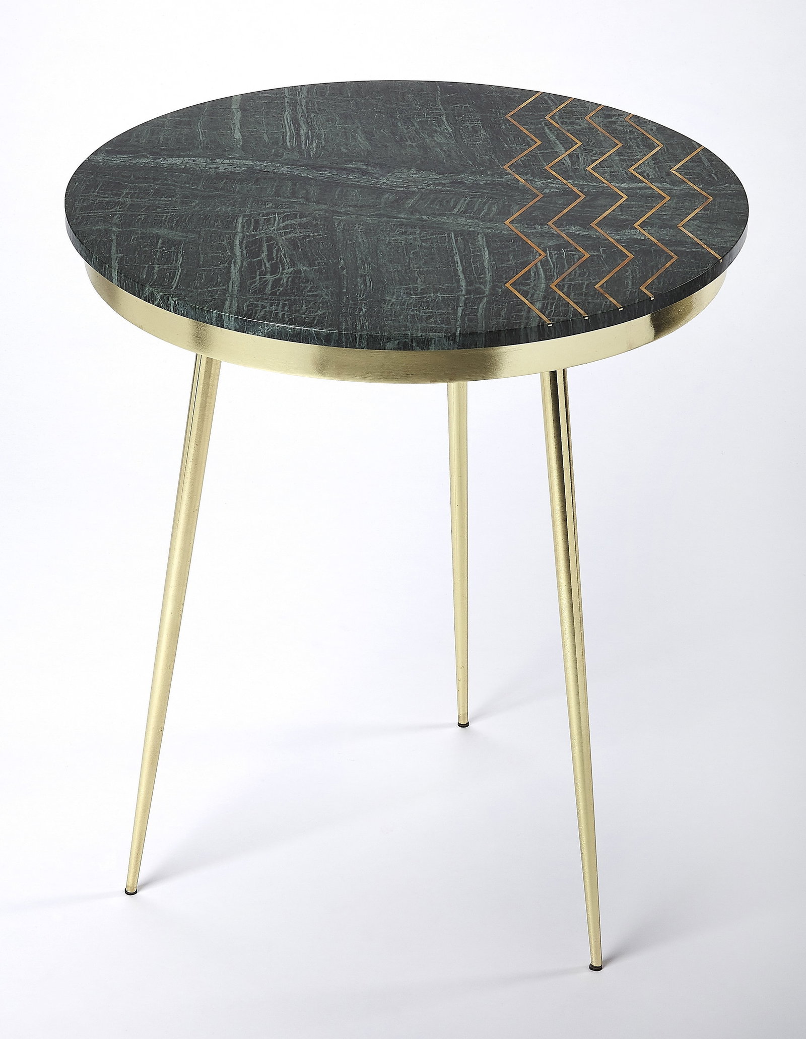 Butler Green Marble Round Accent Table Contemporary Design (1 of 5)