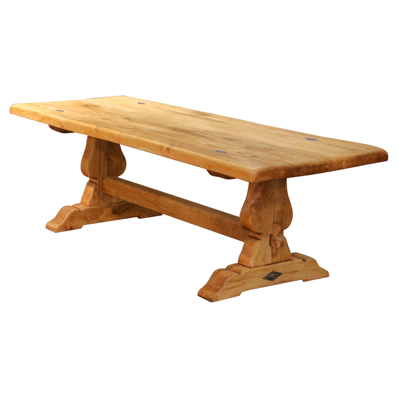 Bleached Oak French Provincial Trestle Dining Table Circa 1870 (1 of 8)