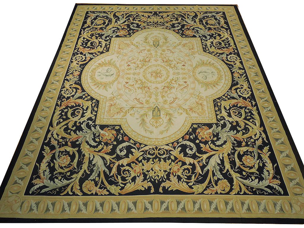 Elegant 12' x 15' Beige Aubusson Flat Weave Rug Handmade in China (1 of 7)