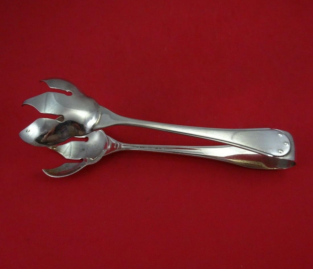 Ettore by Bugatti 9 Inch Sterling Silver Salad Tong Serving Piece (1 of 2)