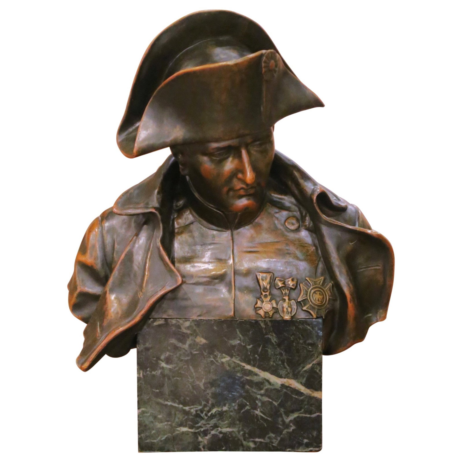 Italian Bronze Napoleon Bust by Raphael Nannini Circa 1913 on Marble Base (1 of 10)
