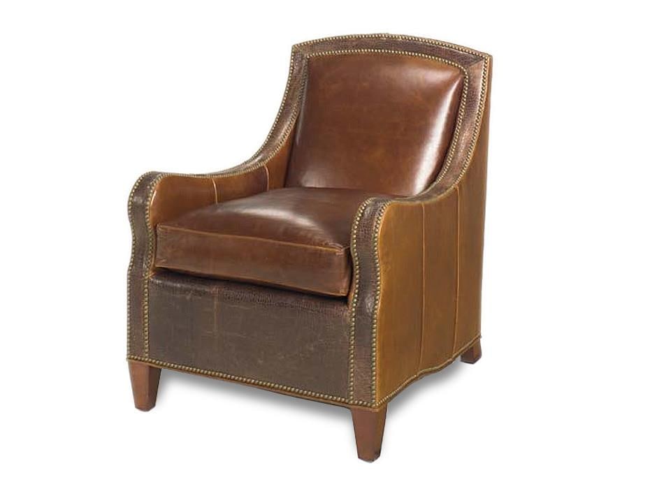 Victorian Style Chocolate Leather Accent Chair USA Crafted (1 of 1)