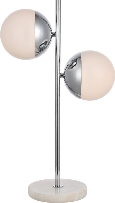 Elegant Eclipse Chrome Table Lamp 2-Light Transitional Design (1 of 1)