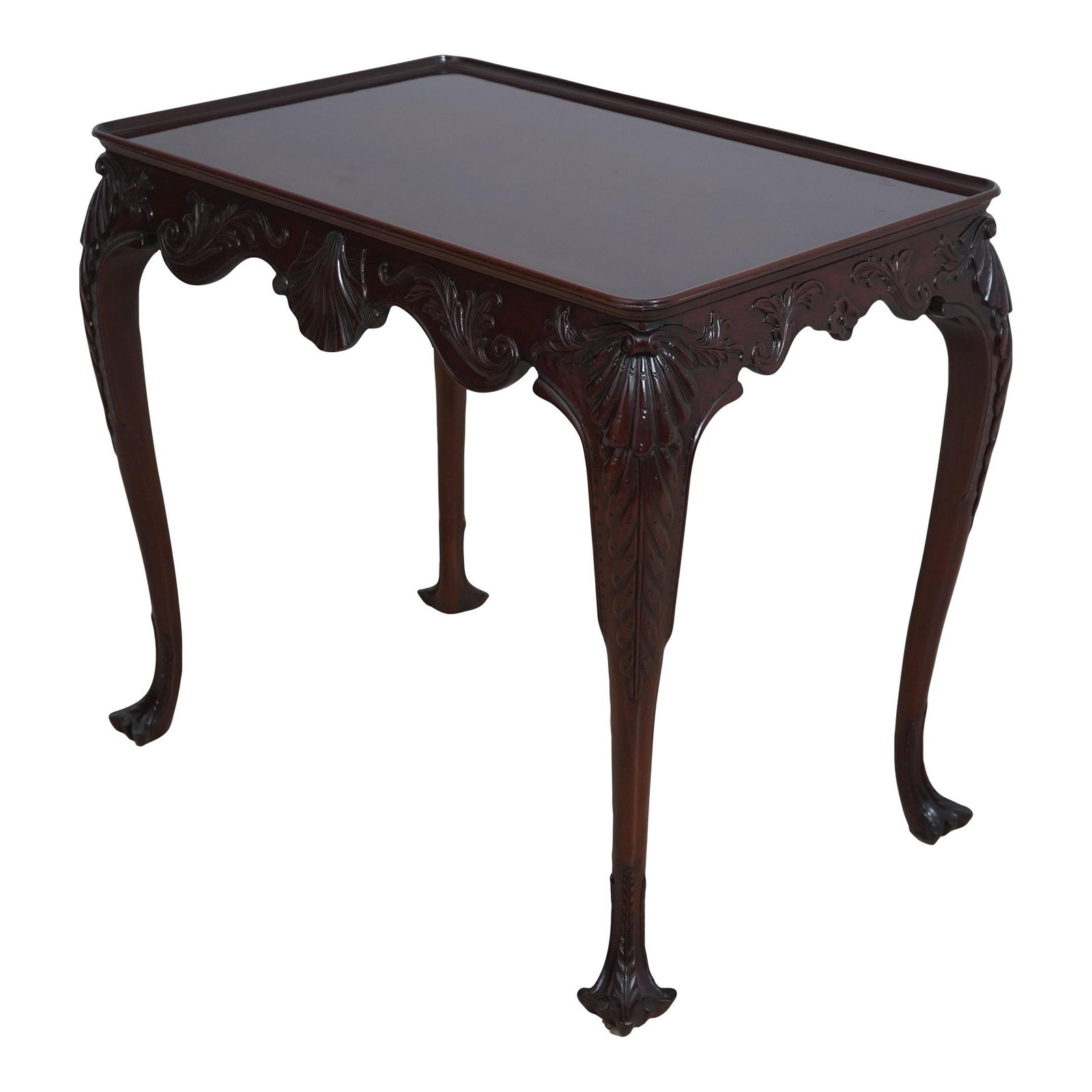 Kindel Irish Georgian Carved Mahogany Tea Table Chippendale Design (1 of 10)