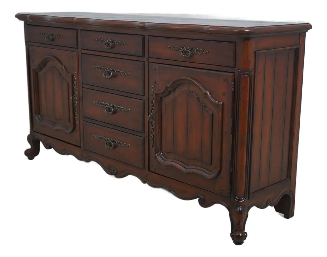 Hooker Country French Distressed Walnut Sideboard 72" (1 of 10)