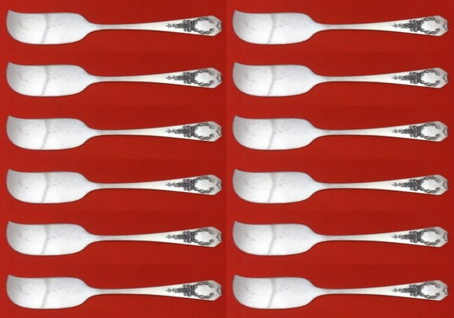 Whiting Madam Jumel Sterling Silver Butter Spreader Set 12 pc 5 3/4 inch (1 of 4)