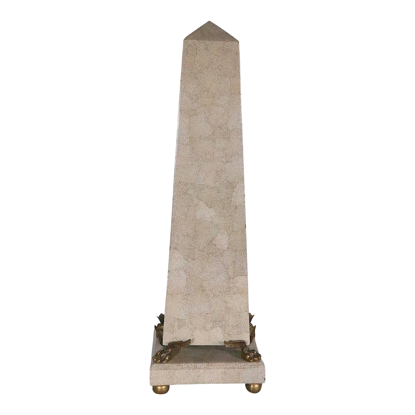 Theodore Alexander Faux Snakeskin Decorative Obelisk 21 in Tan (1 of 9)