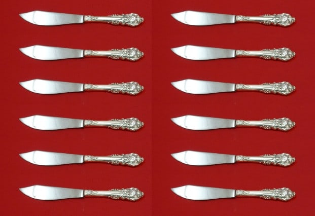 Wallace Sir Christopher Sterling Silver Fish Knife Set 12 pcs 8 1/4" (1 of 1)