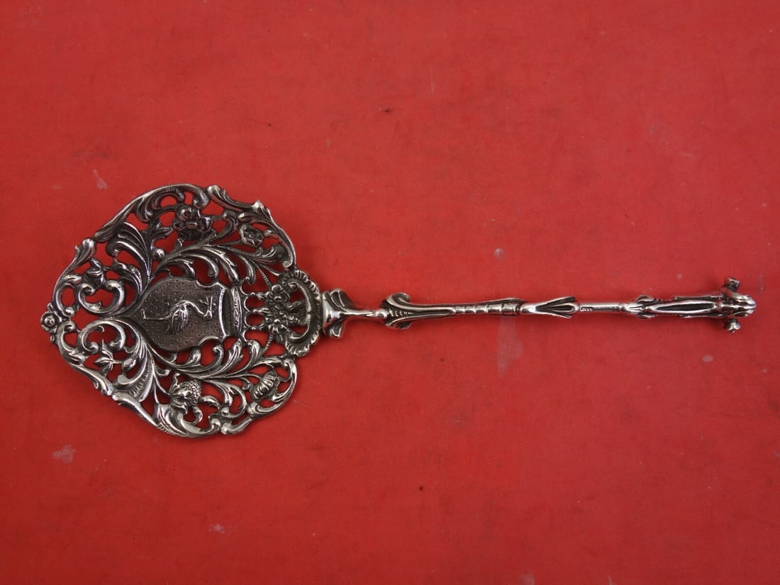 Gerardus Schoorl Dutch Sterling Silver Cucumber Server Stork Motif 6 5/8" (1 of 2)