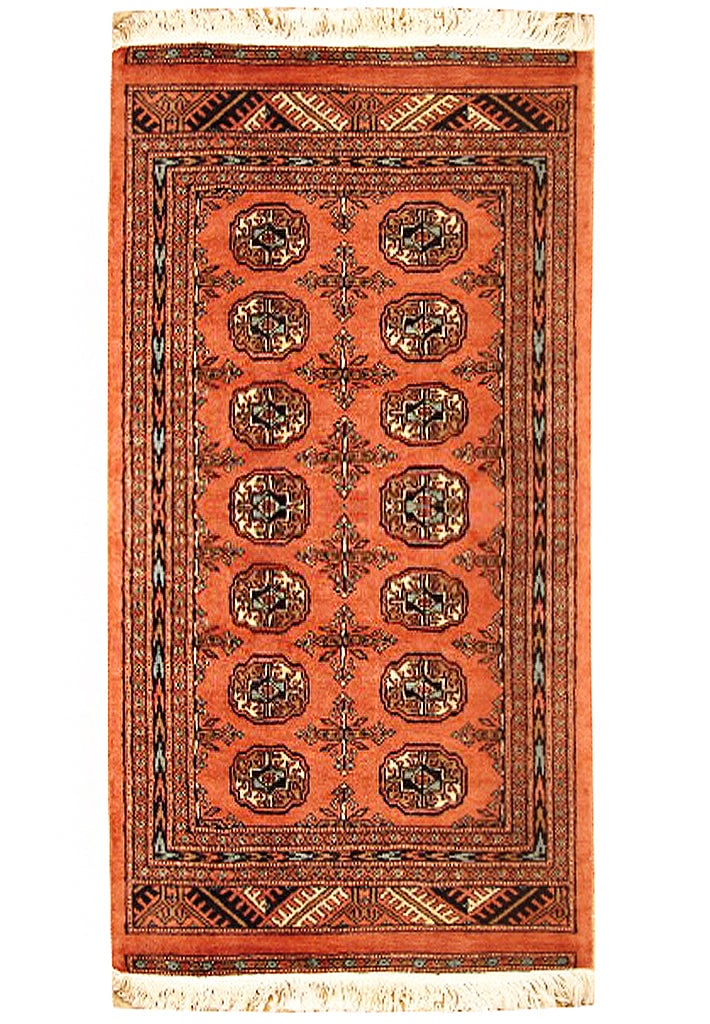 2.7 x 4 Hand-Knotted Red Bokhara Area Rug Authentic Design (1 of 6)