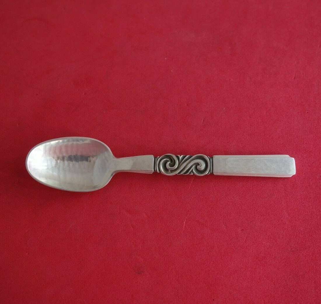 Georg Jensen Scroll Sterling Silver Demitasse Spoon 4 1/4 Vintage (1 of 2)