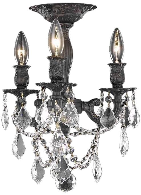 Elegant Rosalia 3-Light Flush-Mount Light in Dark Bronze Finish (1 of 2)