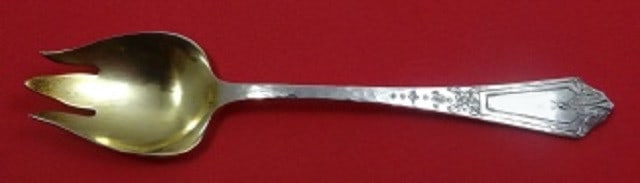 Gorham Pattern A Sterling Silver Gold Washed Ice Cream Fork 5 3/8" (1 of 1)