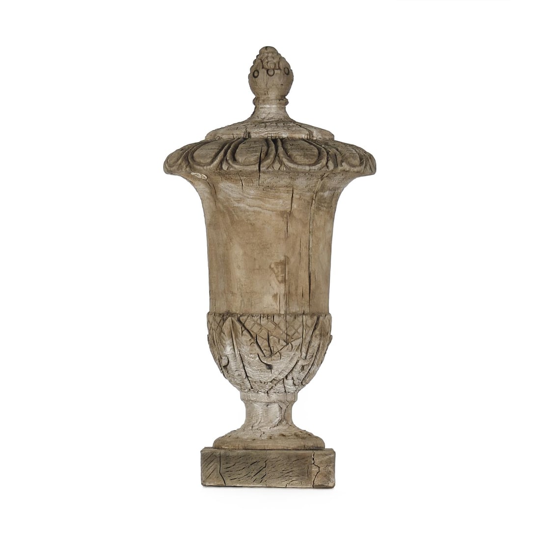 Zentique Chestnut Poplar Wood Finial Urn 25H 12W 12D (1 of 1)