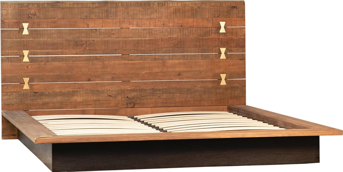 Donita Bed Medium Brown Reclaimed Pine 48H x 89W x 89.5D (1 of 1)