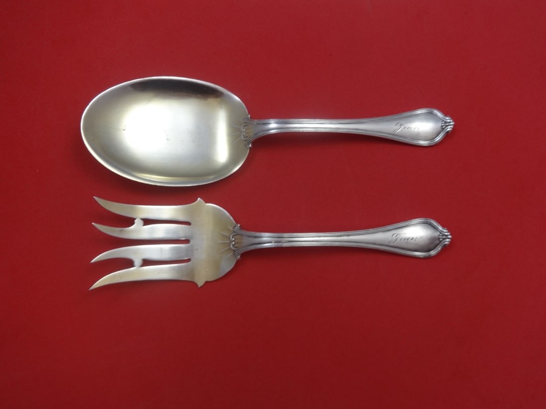 Towle Paul Revere 2pc Sterling Silver Vegetable Serving Set Goldwashed (1 of 1)