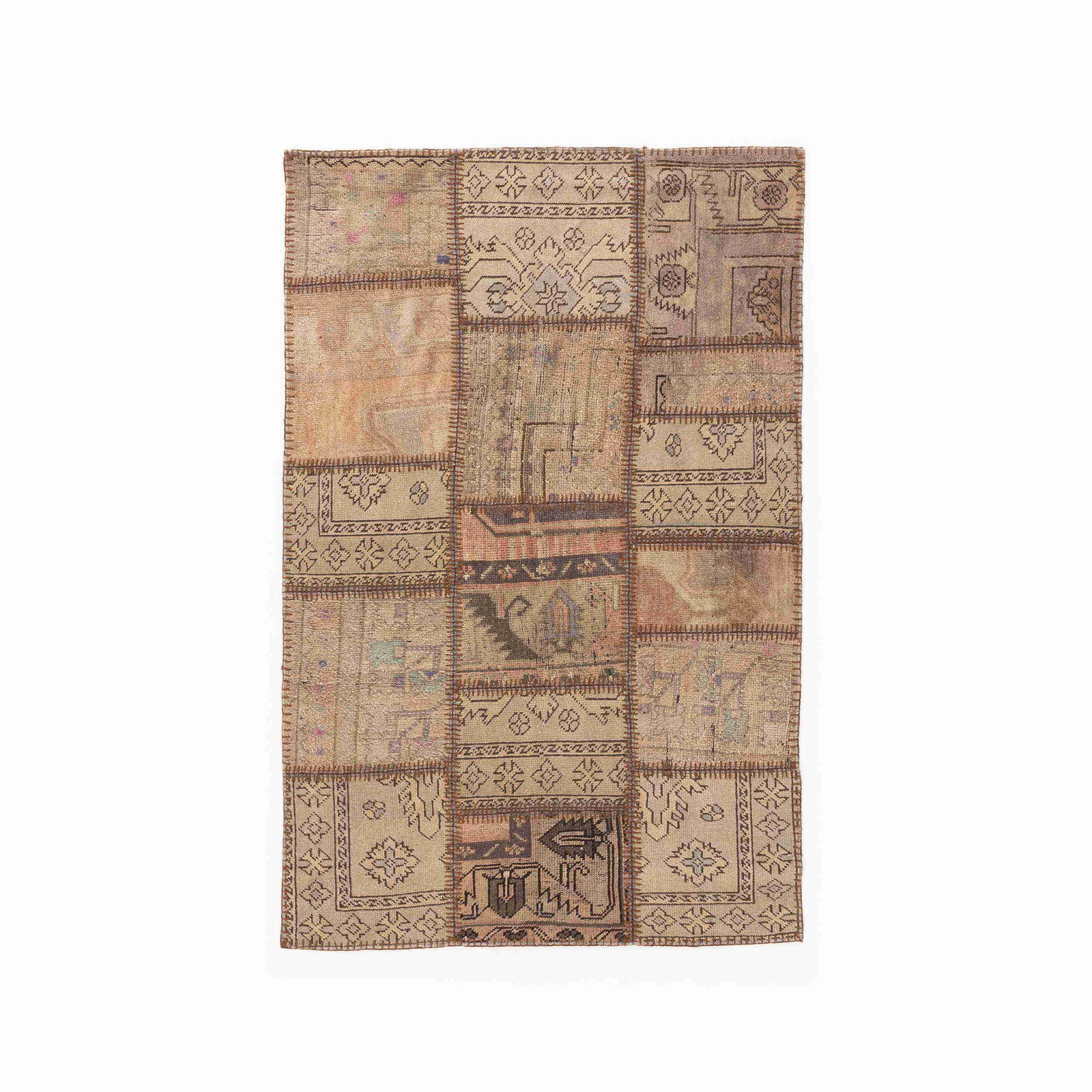 Authentic Handmade Patchwork Wool Carpet 45.7x70.5 (1 of 8)