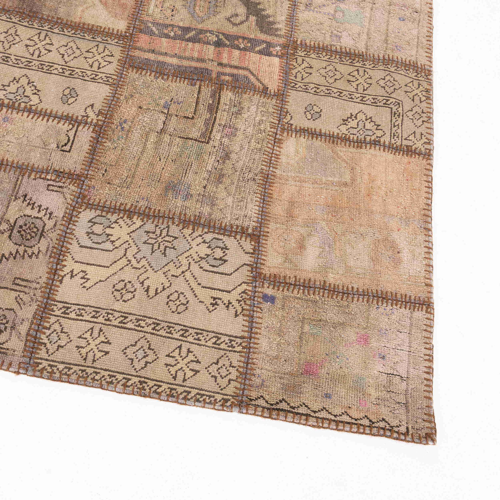 Authentic Handmade Patchwork Wool Carpet 45.7x70.5 - 2