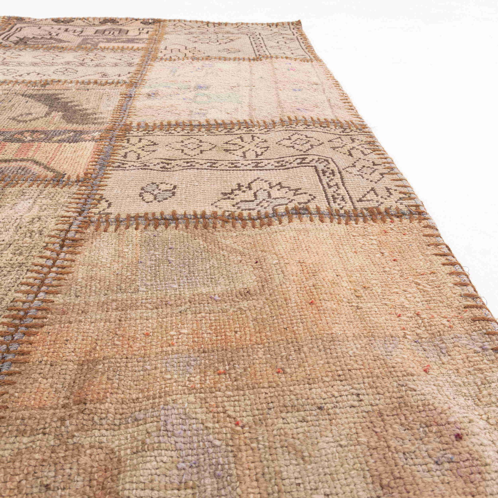 Authentic Handmade Patchwork Wool Carpet 45.7x70.5 - 6