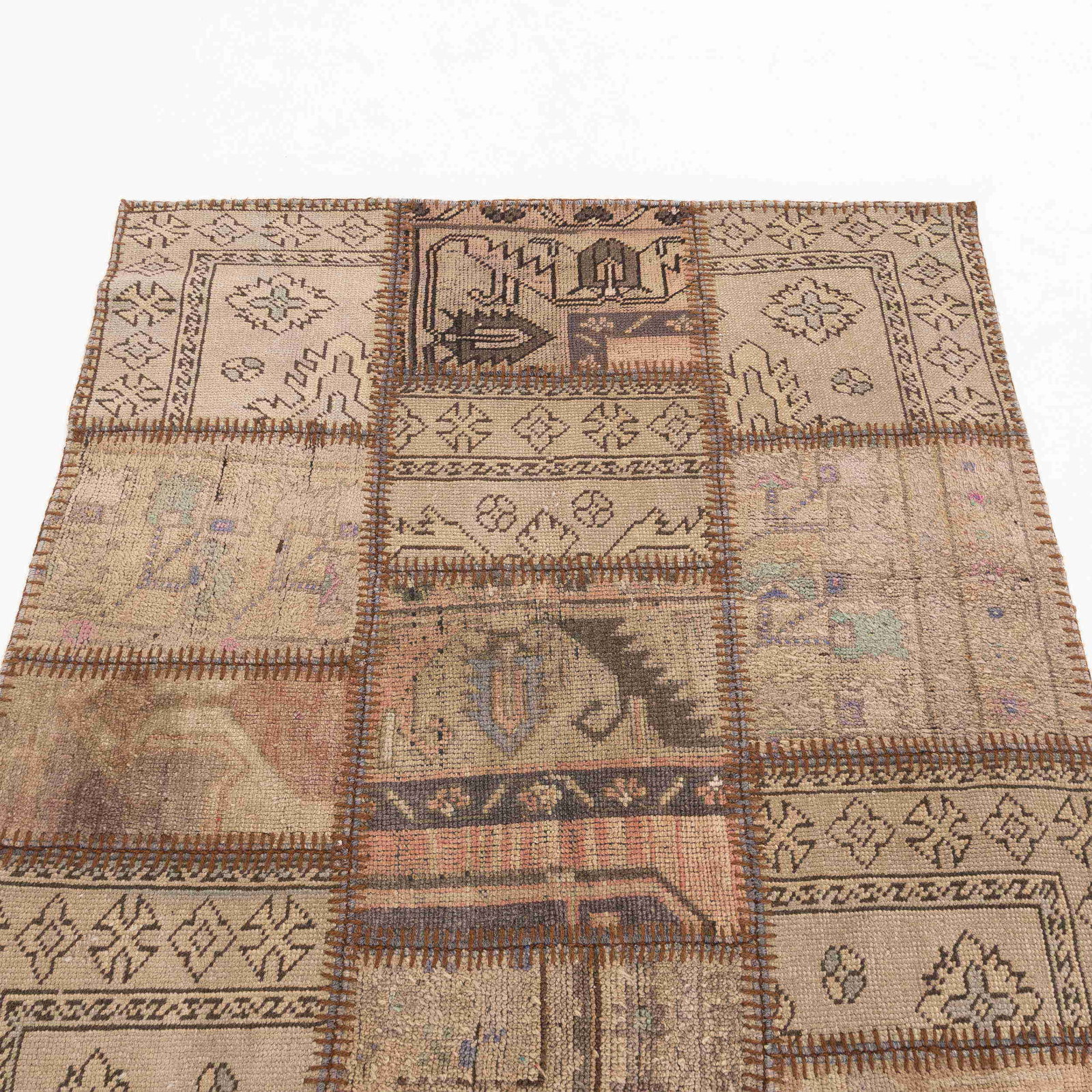 Authentic Handmade Patchwork Wool Carpet 45.7x70.5 - 7