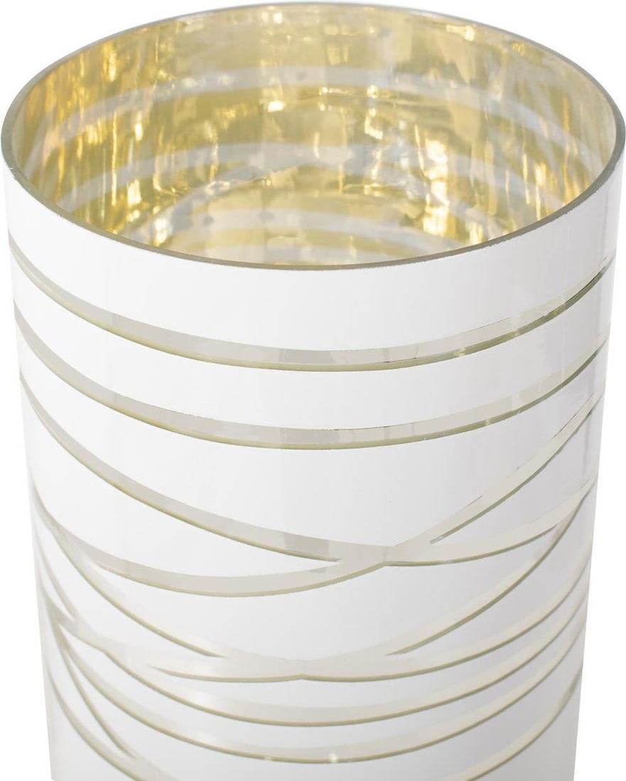 Howard Elliott Modern Round Vessel Glossy White Aluminum 17H (1 of 10)