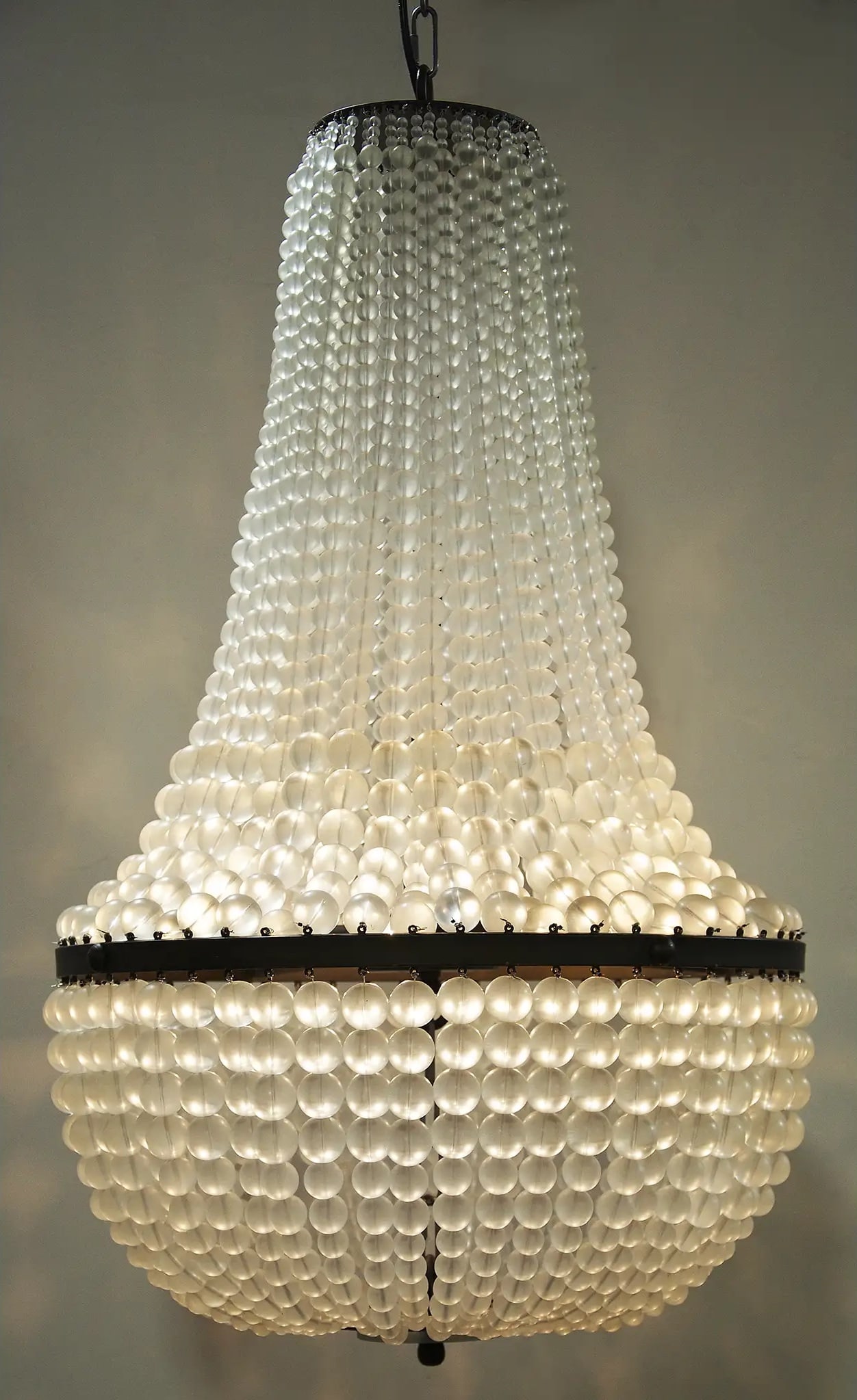 Noir Mist Chandelier Industrial Black Steel 36H 21.5W 21.5D (1 of 4)