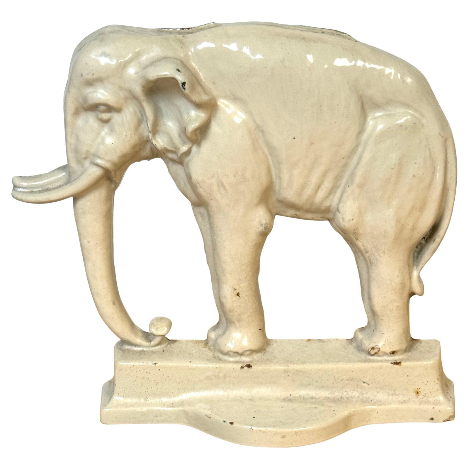 Rare 19th Century English Enamelled Cast Iron Jumbo Elephant Doorstop (1 of 12)