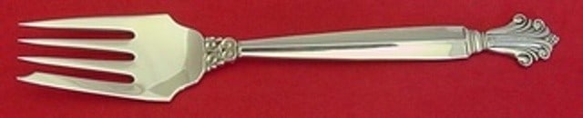 Georg Jensen Acanthus Sterling Silver Salad Fork 4-Tine 6 5/8" (1 of 2)