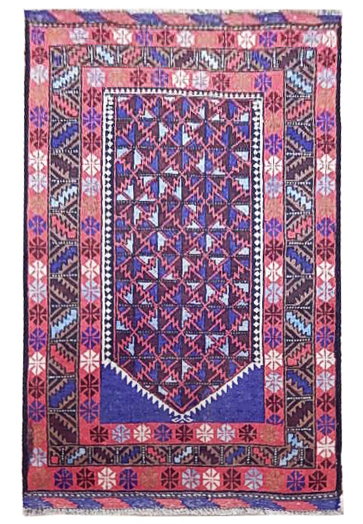 Handcrafted Baluchi Prayer Rug 2.10 x 4.5 ft Ethnic Design Wool (1 of 5)