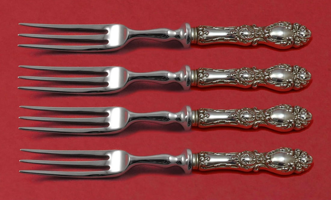 Wallace Lucerne Sterling Silver 4 Piece Fruit Fork Set 6 Inch (1 of 2)
