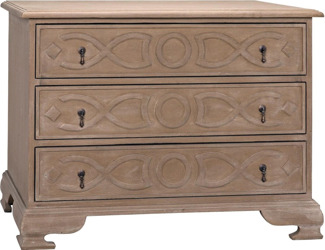 Noir Sofie Weathered Mahogany Dresser 30H 40W 20.50D English Traditional (1 of 7)