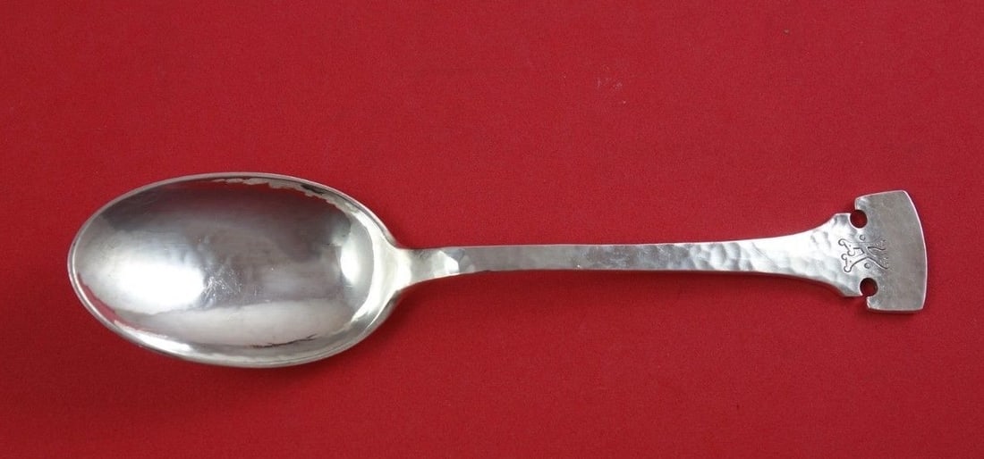 Shreve Sterling Silver Fourteenth Century Soup Spoon 7 inch Monogram K (1 of 1)