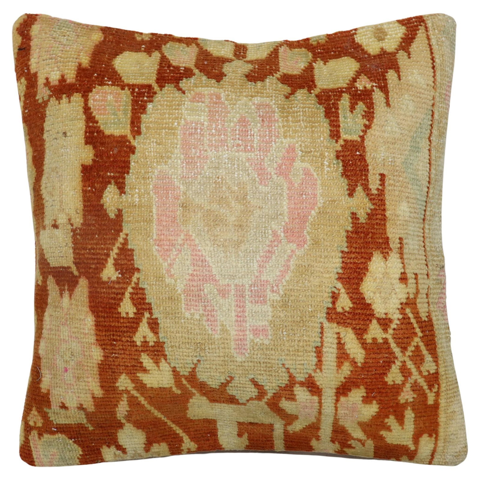 Antique Karabagh Rug Pillow Agra Style Hand-Knotted Wool 19x19 (1 of 4)