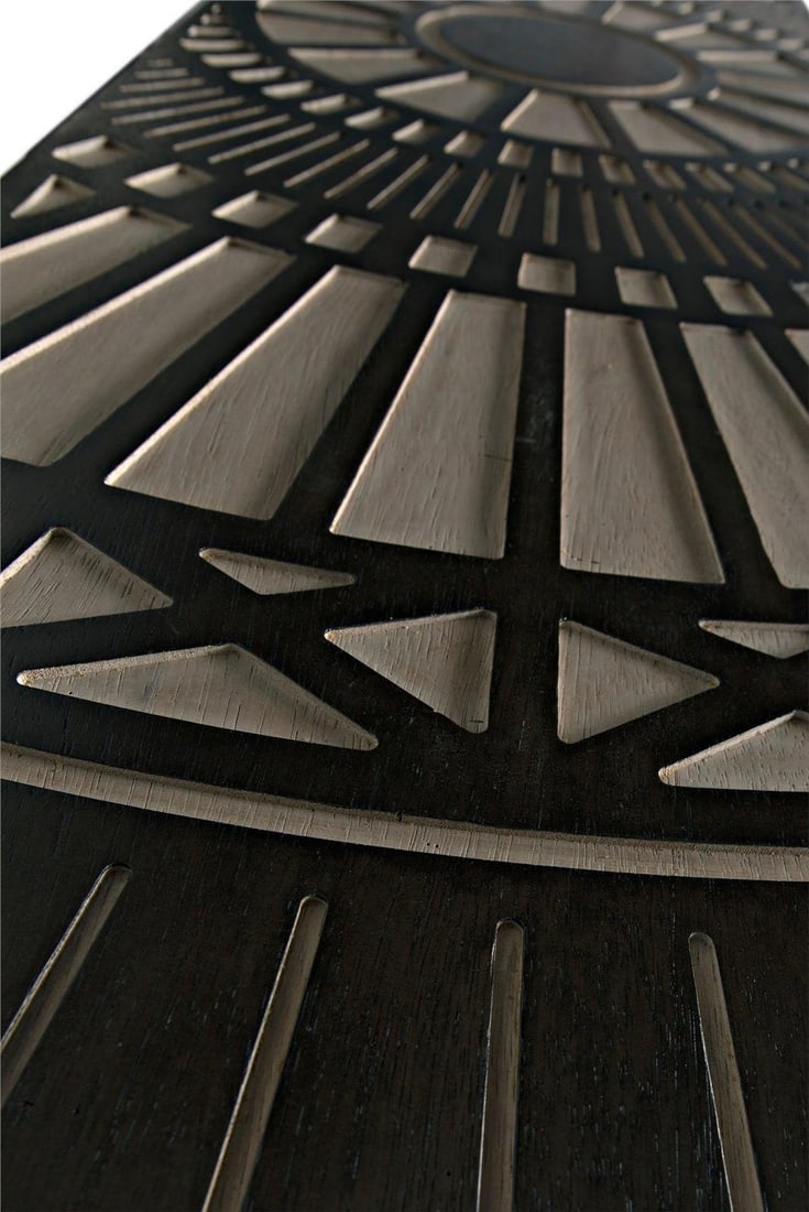 Noir Tutankhamun Console Table Ebony Walnut Transitional Style 33H 81W 20D (1 of 13)