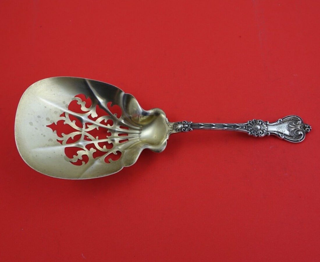 Whiting King Edward Sterling Silver Saratoga Chip Server 9 5/8 Light Gold Wash (1 of 3)