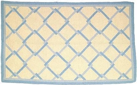 Leeward Blue Handcrafted Wool Rug 2x3 Lattice Design (1 of 1)