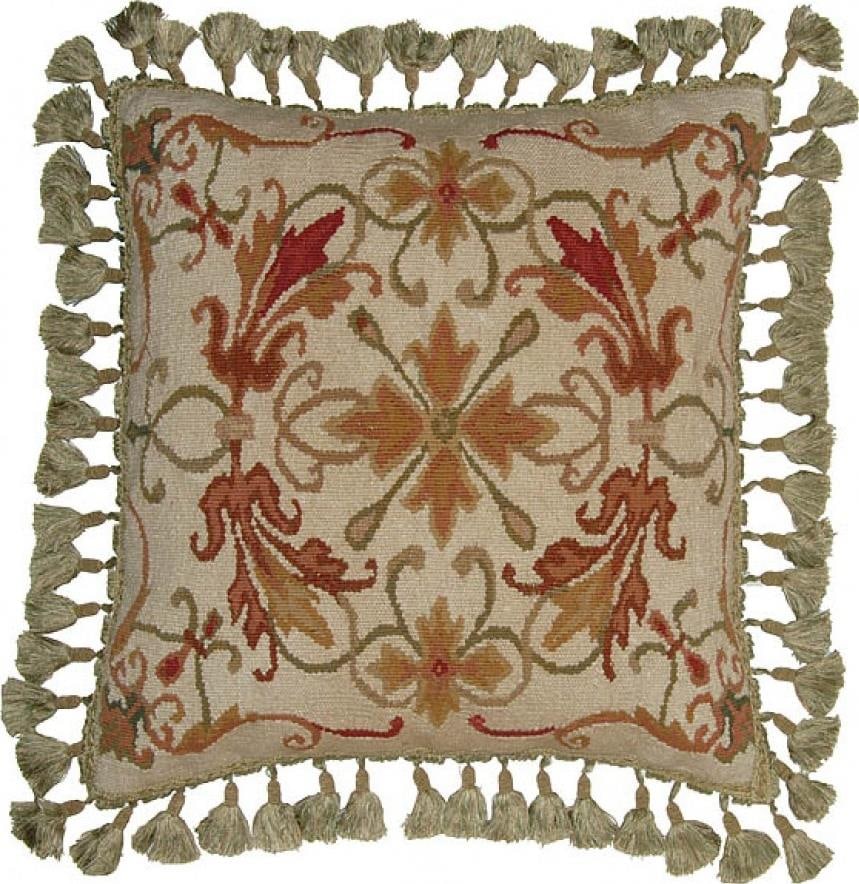 Provence Home Handmade Aubusson Pillow 20 Olive Velvet (1 of 1)