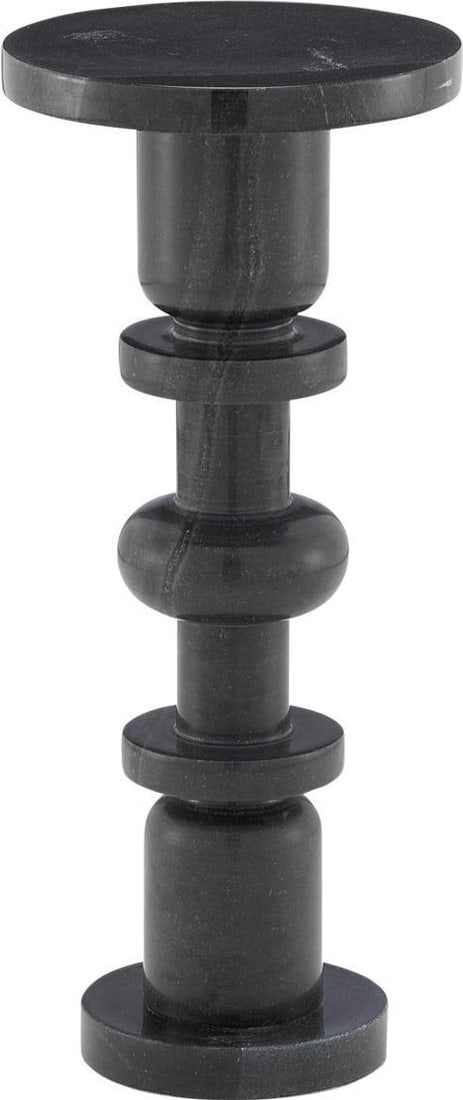 Currey Sasha Black Marble Drinks Table with White Veining (1 of 3)