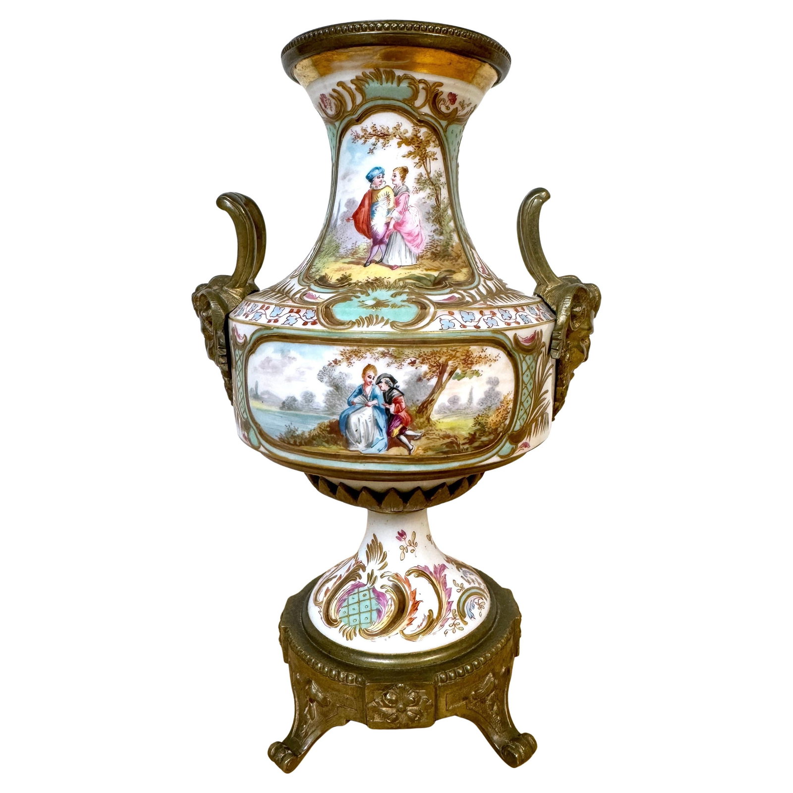 19th Century Sevres Louis XVI Ormolu Mounted Vase France (1 of 16)