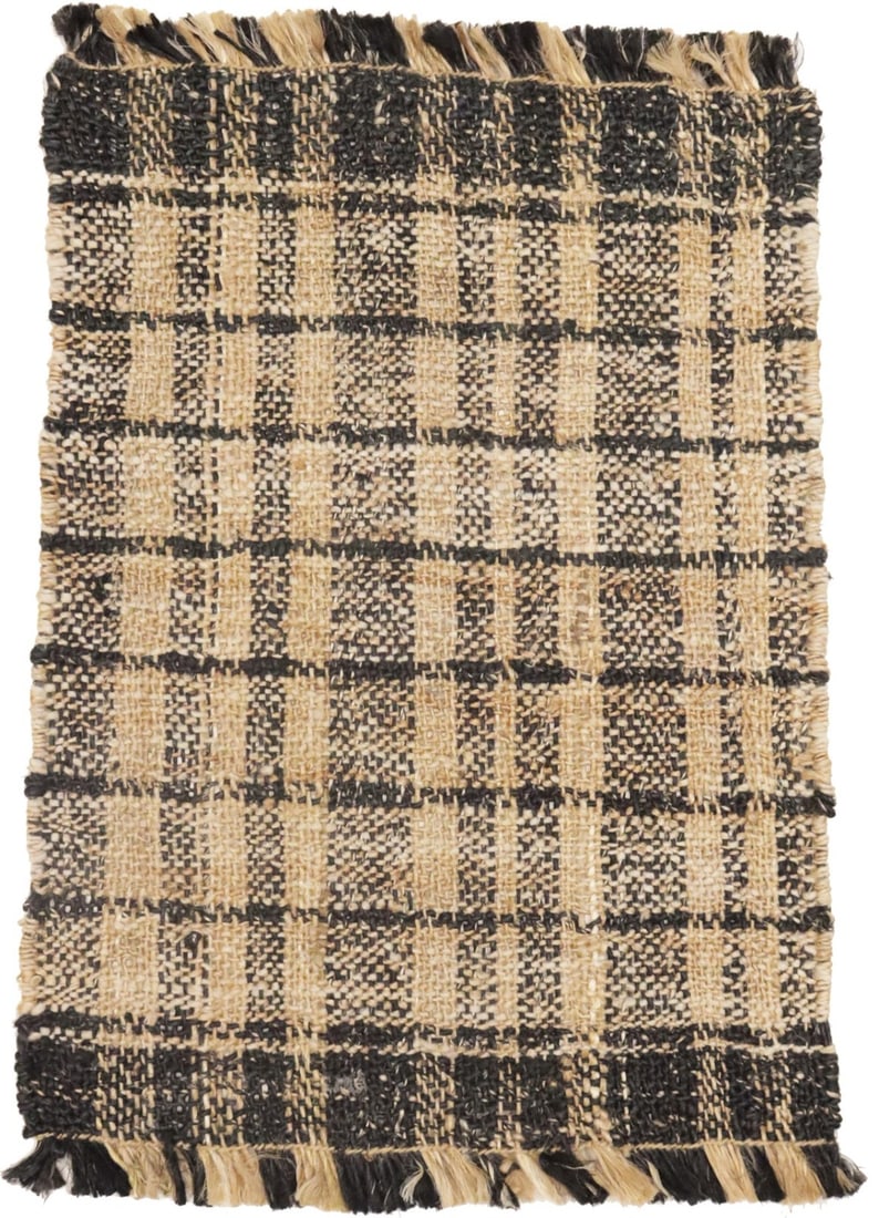 2x3 ft Modern Geometric Jute Flat-Weave Rug Hand-Woven Area Carpet (1 of 10)