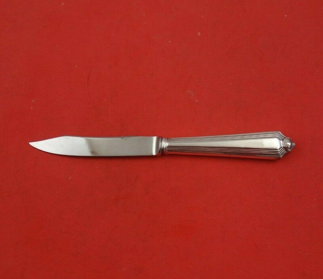 Gorham Plymouth Sterling Silver Fruit Knife 7 Inch Serrated Blade (1 of 3)