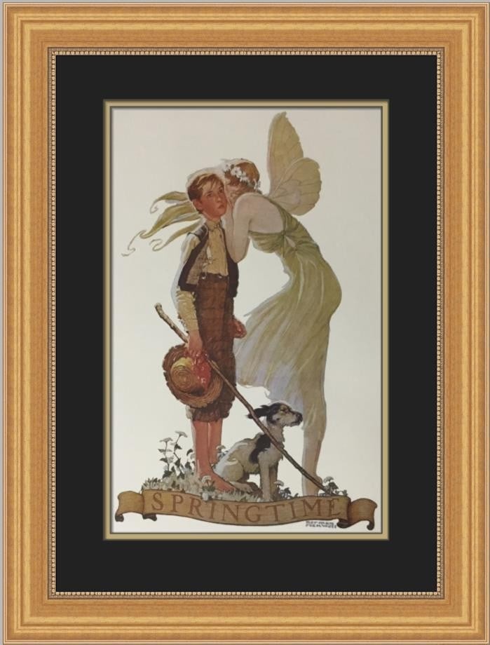 Norman Rockwell Springtime Custom Framed Art Print 1975 (1 of 2)