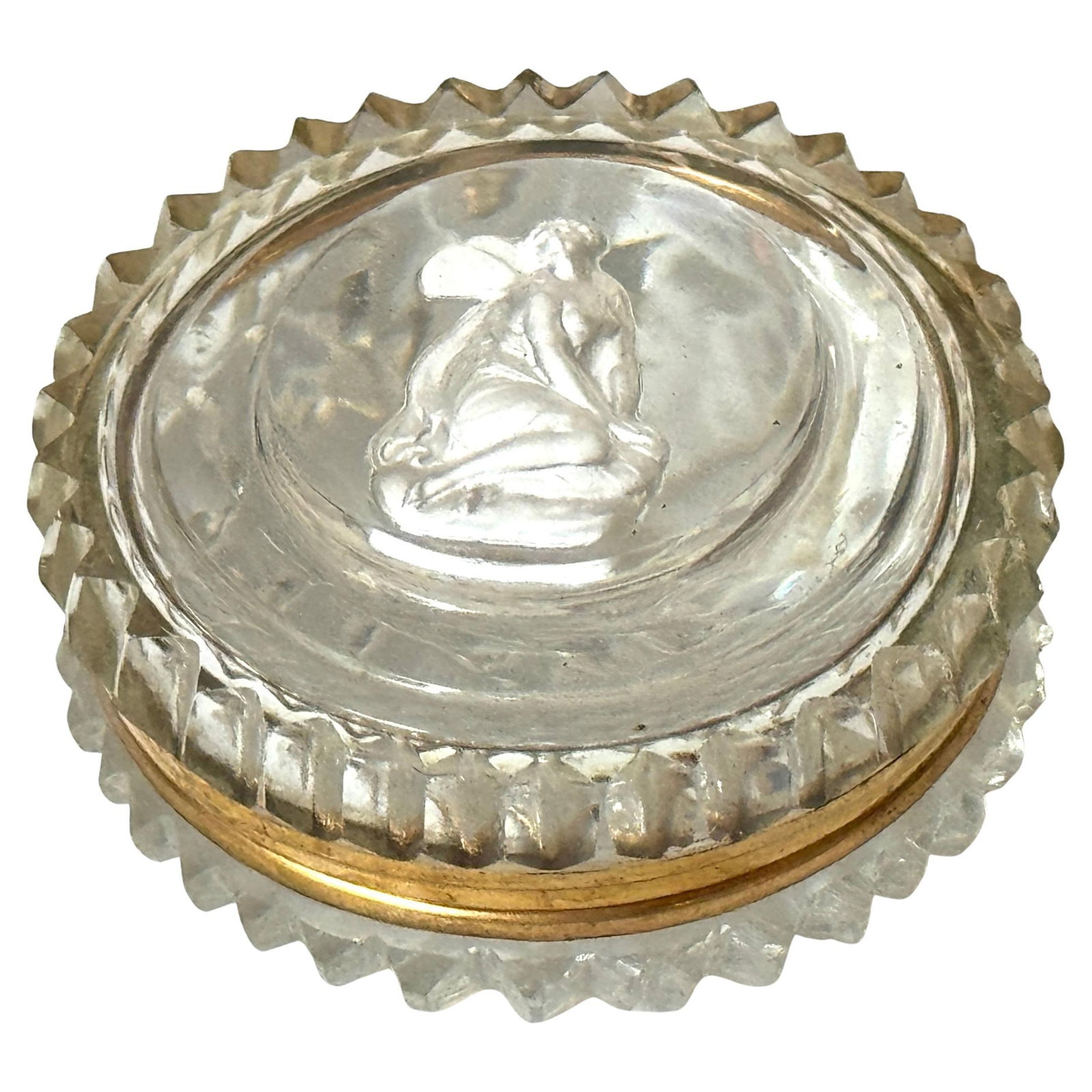 Baccarat Crystal Patch Box with Psyche Sulfide Cameo 1840-1860 (1 of 9)