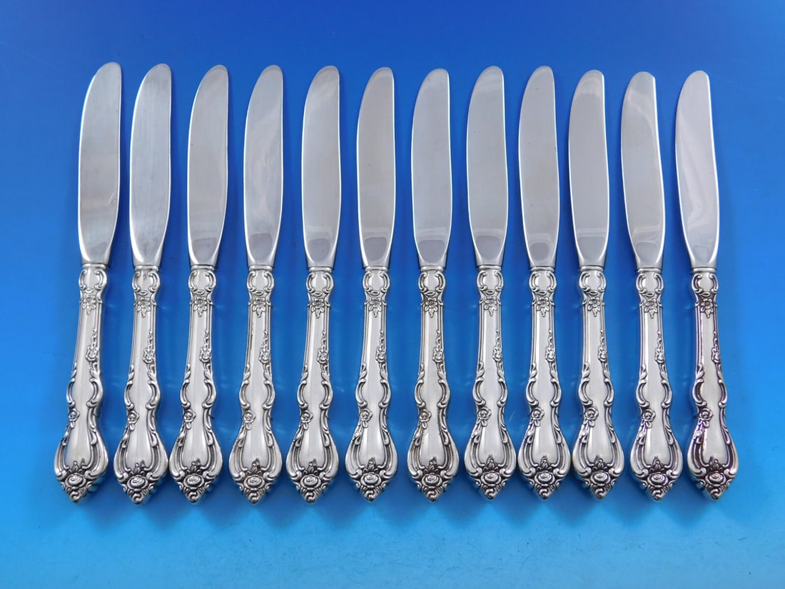 Towle Spanish Provincial Sterling Silver Butter Spreader Set of 12: Towle Spanish Provincial Sterling Silver Butter Spreader Set of 12 Enhance your dining experience with this exquisite set of 12 butter spreaders from the Spanish Provincial pattern by Towle. Crafted f