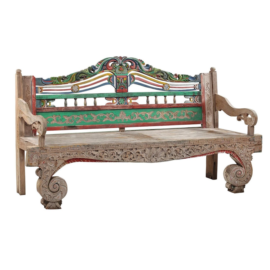 Madura Style Teak Bench Distressed Finish 93x28x47 (1 of 1)