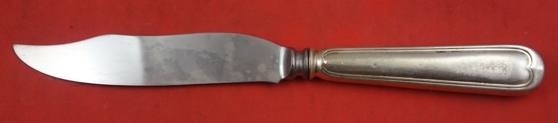 Frank Smith Fiddle Thread Sterling Silver Fish Knife 8 1/8" (1 of 2)